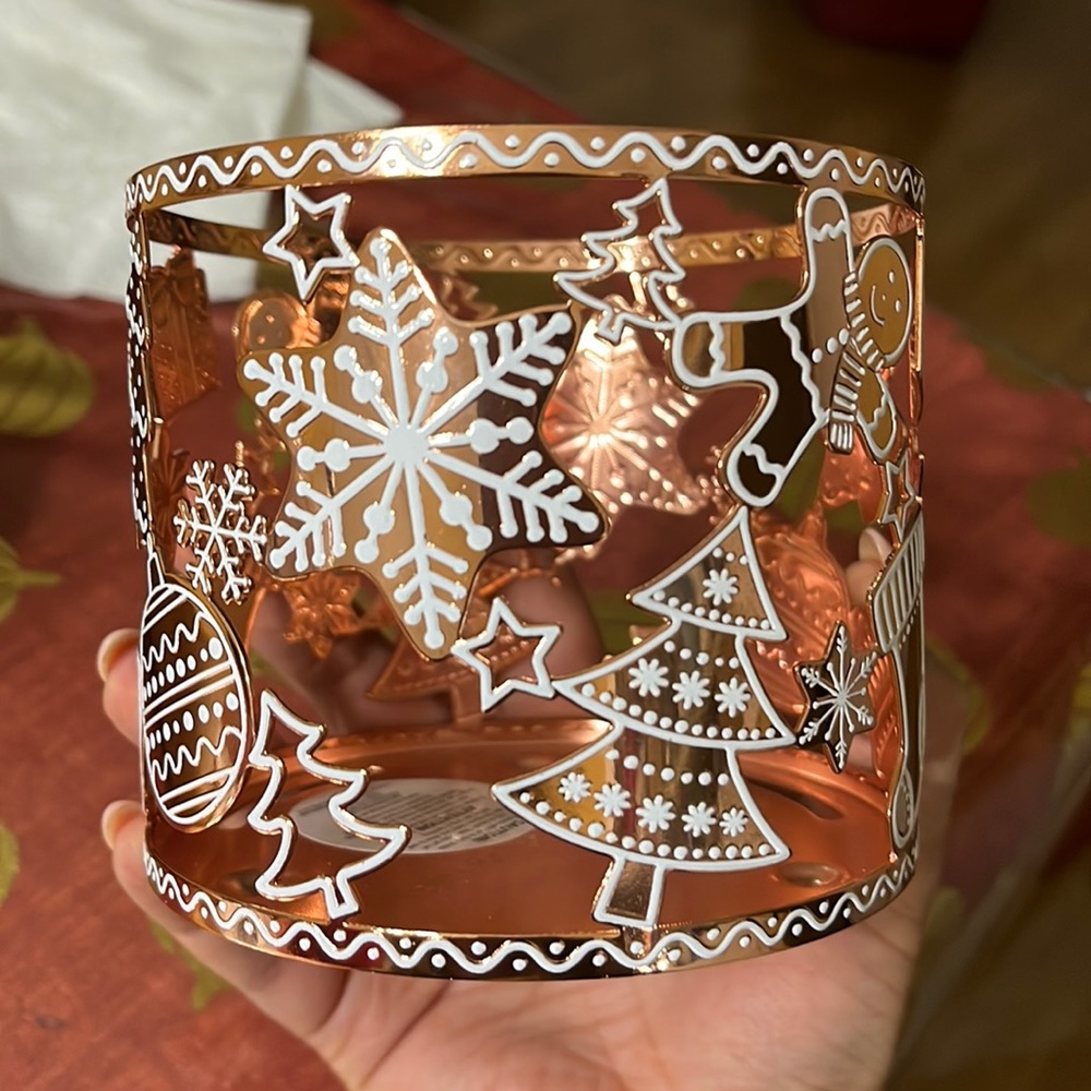 bath & body works candle holder gingerbread christmas